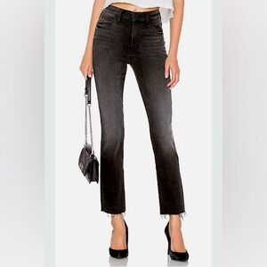 Mother Black Skinny Straight Jeans Highrise 27 Rascal Ankle Snippet Nwot